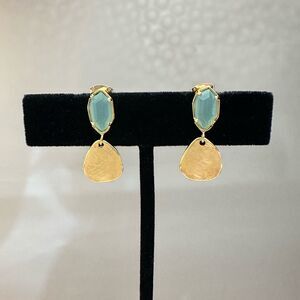 Ozel- Gold and Mint Dangle Earrings
